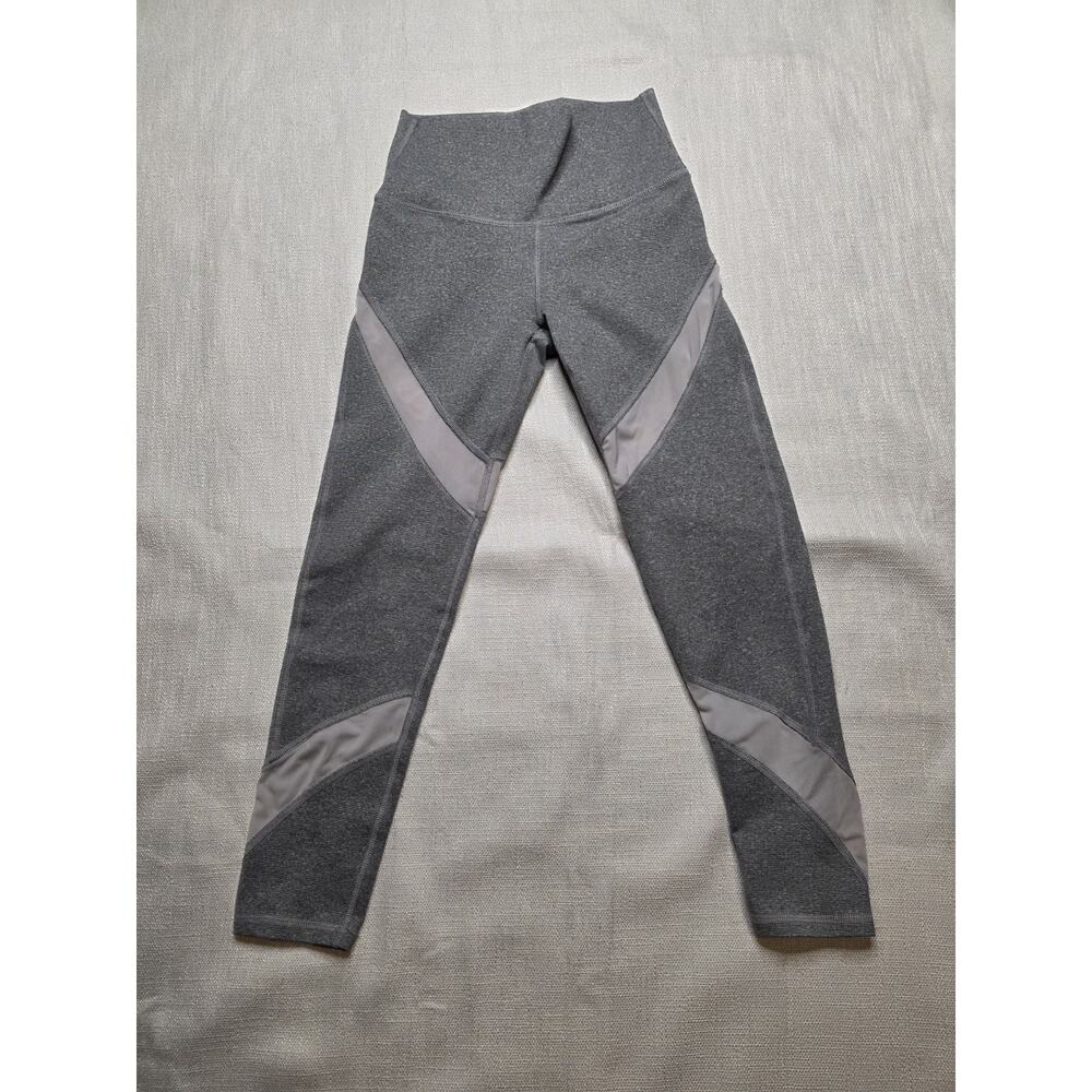 Aerie Chill, Play, Move, Leggings W/white Mesh Size Small Gray